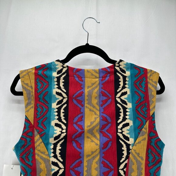 Hobby Horse Kyra Show Vest Womens S Southwestern V-Neck Full Zip Teal Multicolor - Picture 5 of 12